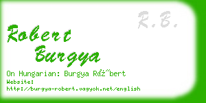 robert burgya business card